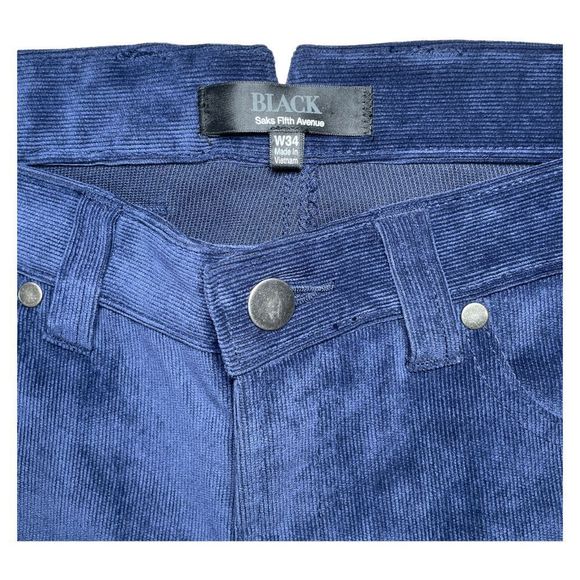 BLACK Saks Fifth Avenue Corduroy Pants W34 - Picture 5 of 7